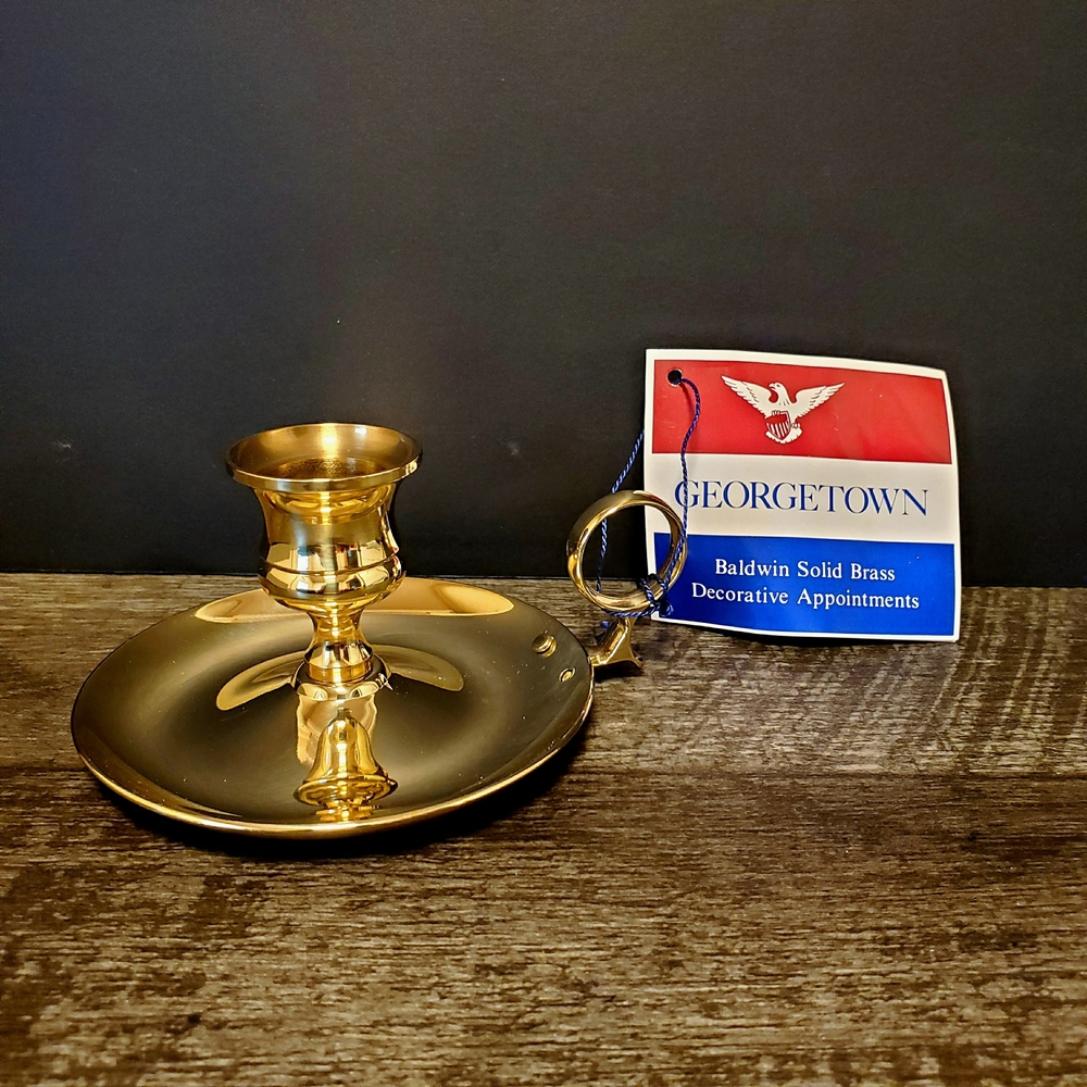 Baldwin Solid Brass Candle Holder with Handle by Georgetown